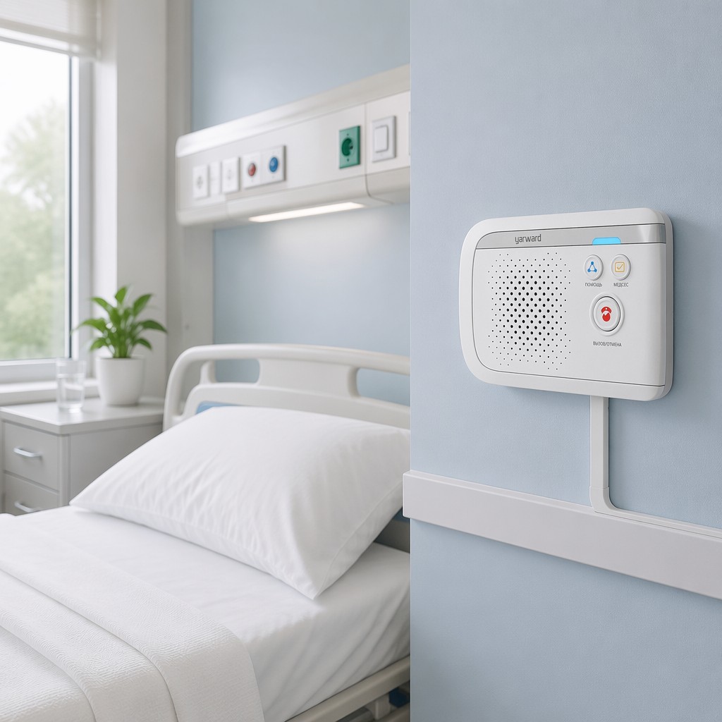 Yarward YHE-510WS wired nurse call bedside unit in hospital room